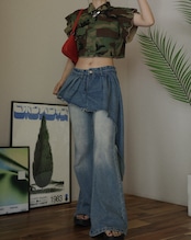 レイヤードフリルフレアパンツ