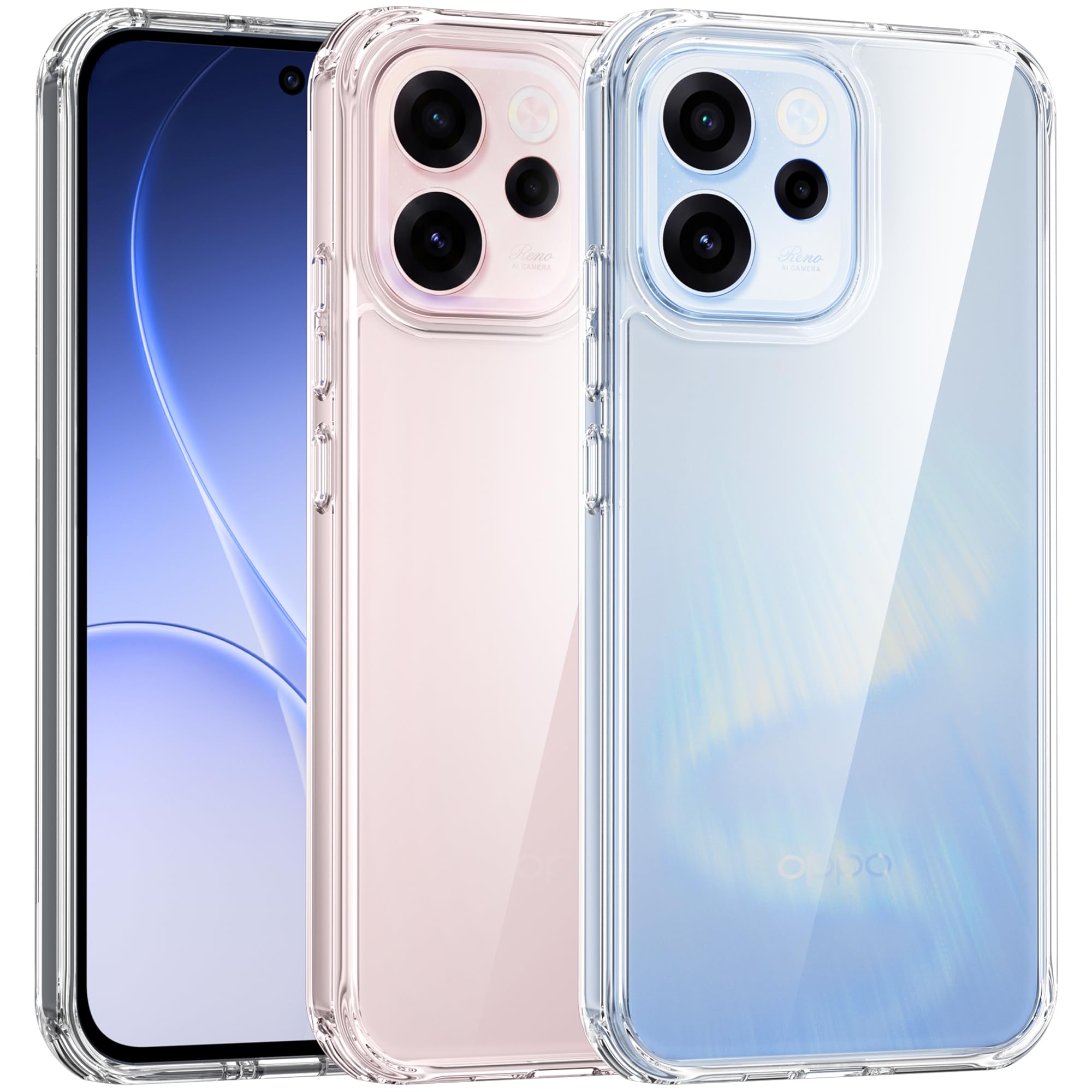 OPPO Reno15 A 用 ケース クリア 耐衝撃 TPU+PC 米軍MIL規格取得 SGS認証 黄ばみなし レンズ保護 ストラップホール付き レノ15a 用 カバー Crystal Series