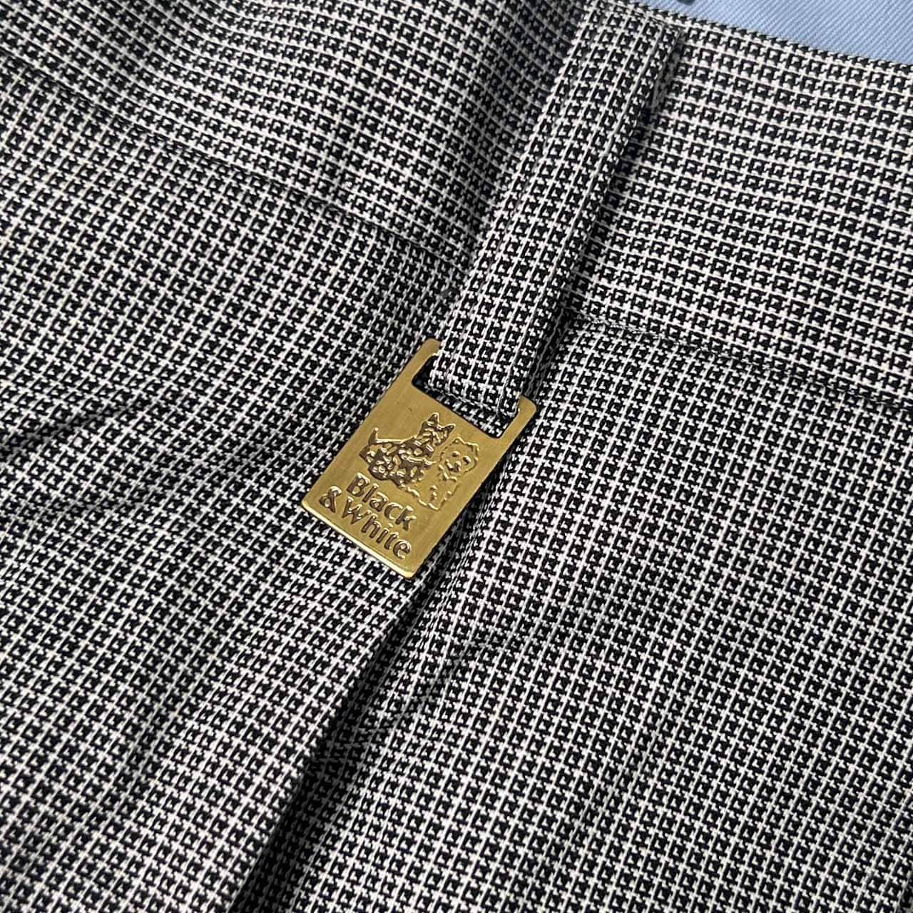 Black & White ブラックアンドホワイト 総柄 ツータック パンツ スラックス  96/グレー系/大きいサイズ/メンズ/スポーツ/ゴルフ