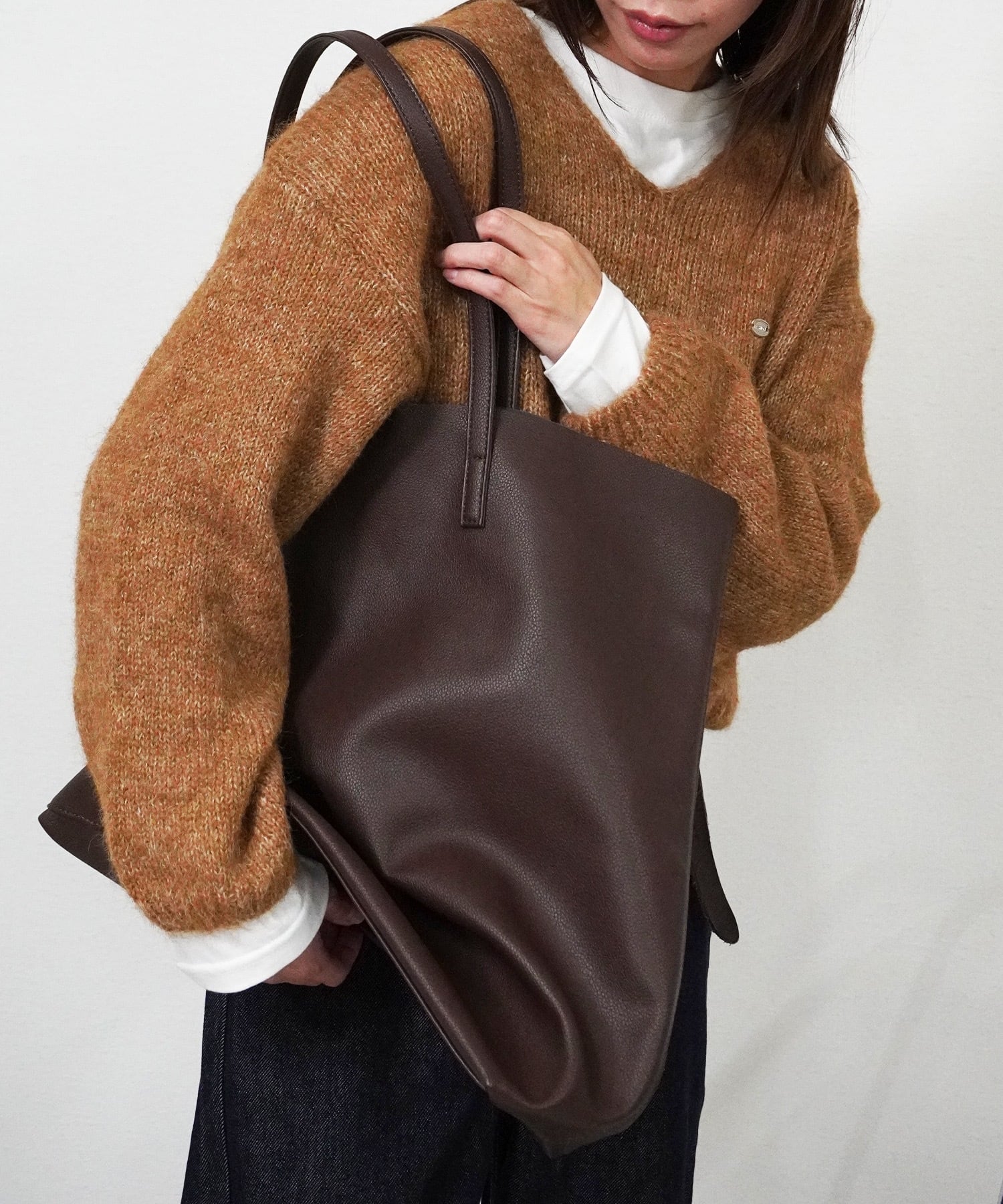 ブラウン トートバッグ 合成皮革 合皮トートバッグ 5722113（1029） | gossara(ゴサラ)