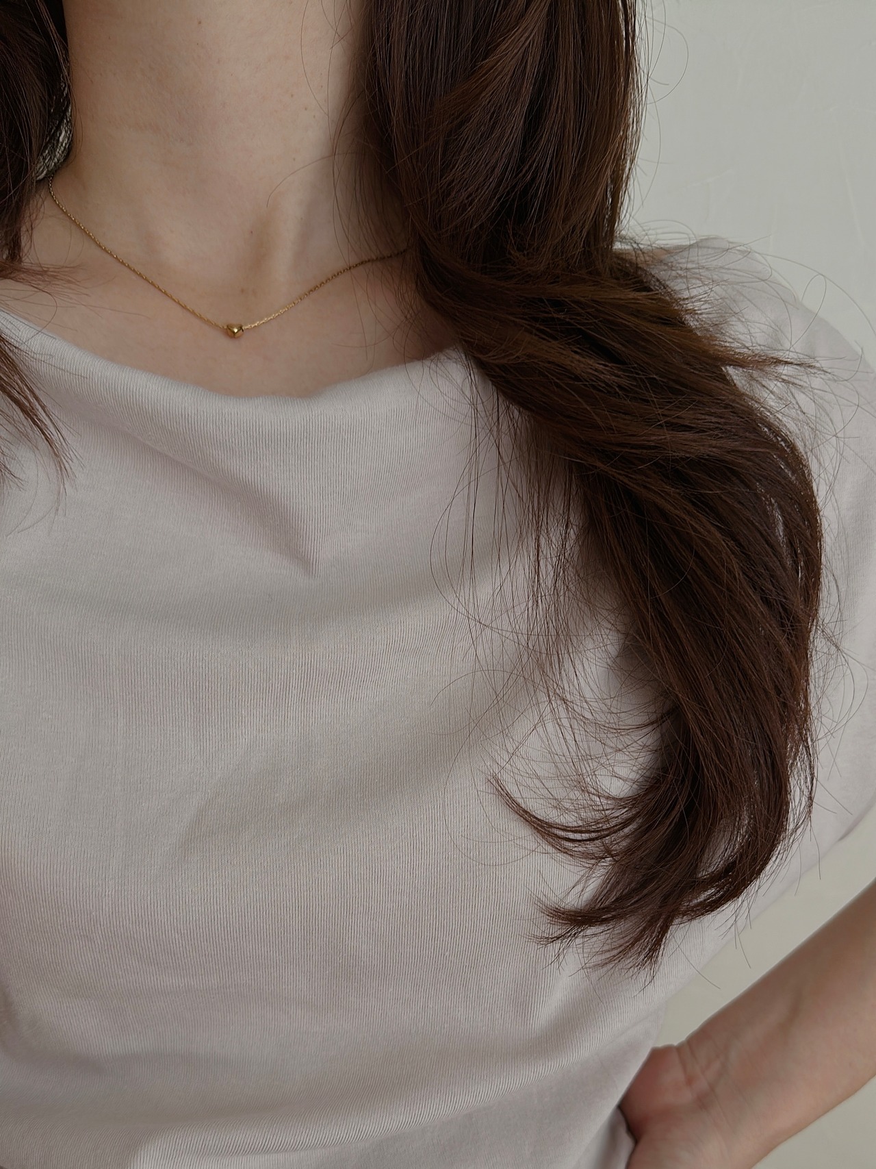 SS スライドマグネットハートビーズネックレス