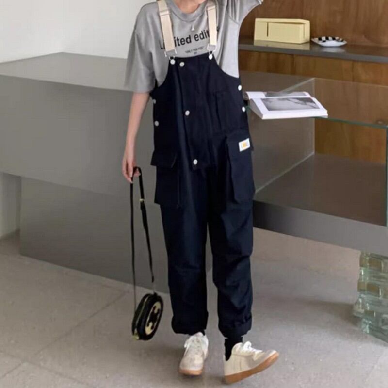 折り返しデザインボタンのオーバーオール K16260 | くまの小箱