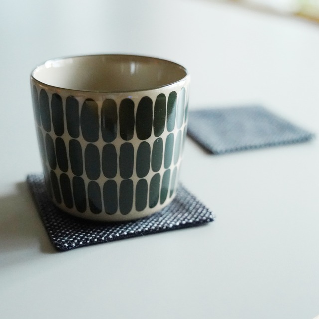 うしじま縫製　|　武州正藍染　正方形コースター（小）　一重刺子