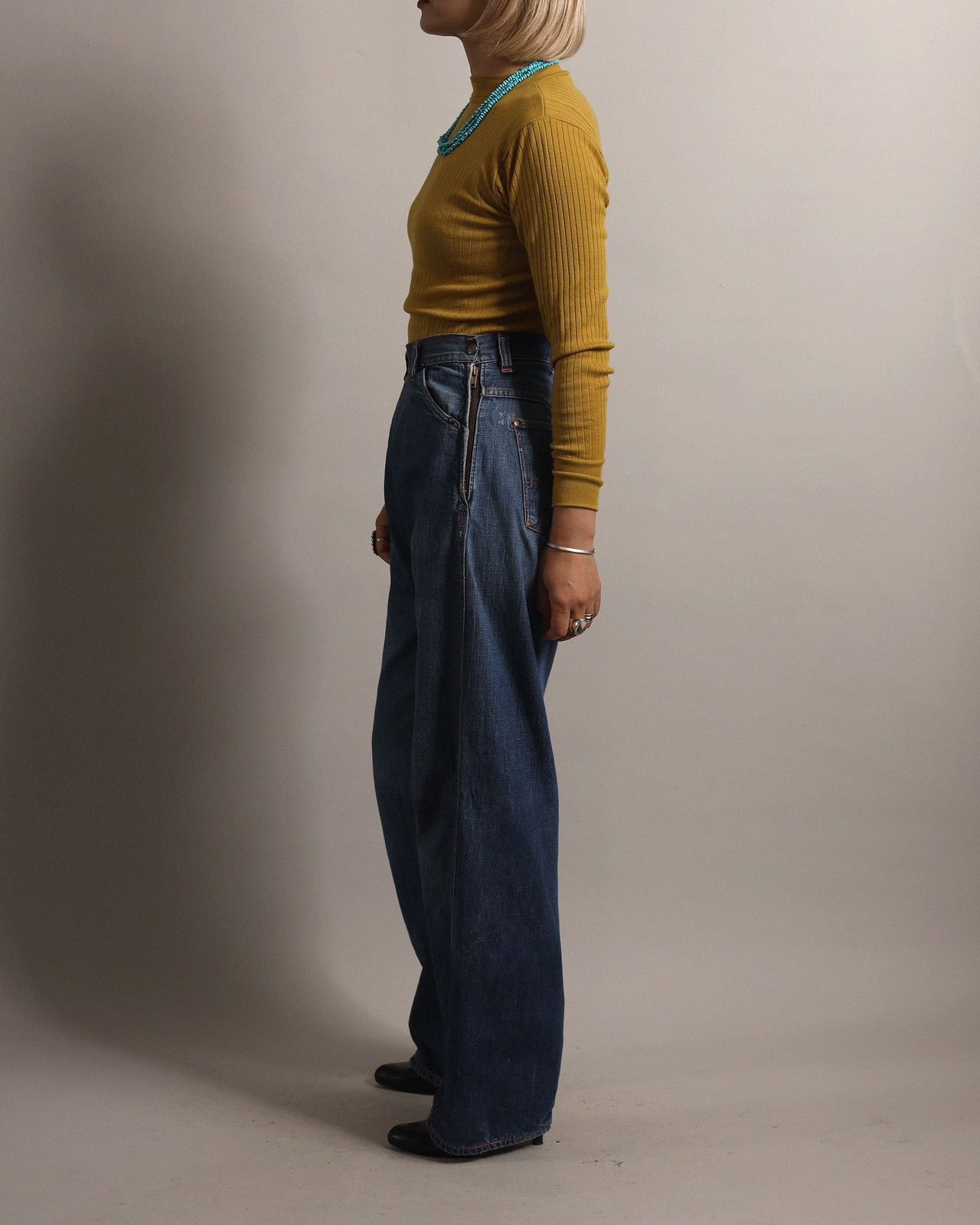 1960's Unknown / Rib Long Tee - Mustard