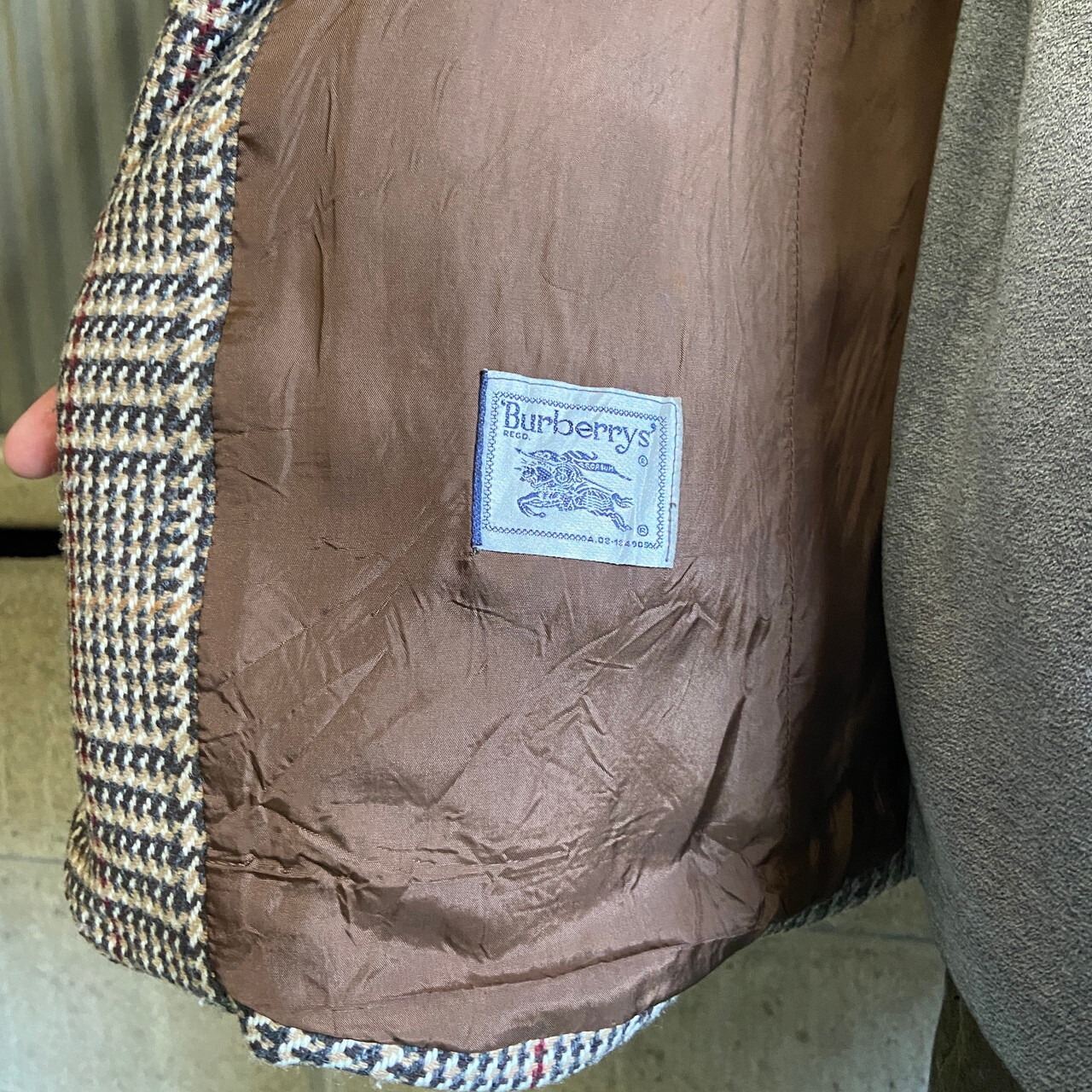 ヴィンテージ スペイン製 Burberrys バーバリー カシミヤ混 ウール 