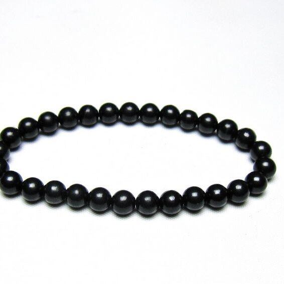 シュンガイト ブレスレット 6mm 一点物 メール便可 111-49649