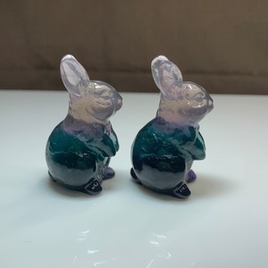 6.ペア☆カラフルフローライトうさぎさん