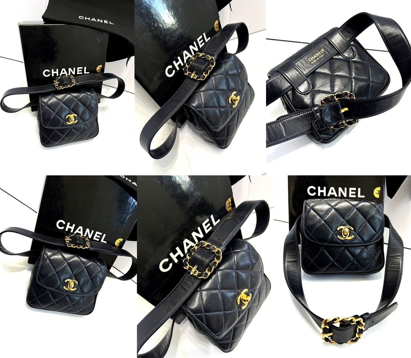 CHANEL ヴィンテージ シャネル ミニ マトラッセ ウエストバッグ クロス