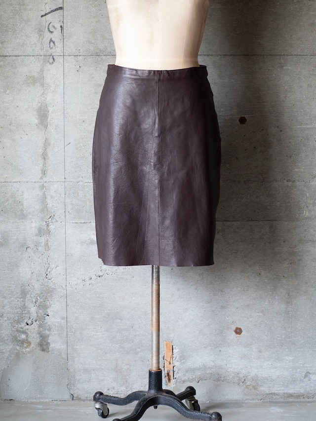 "TURNOVER" used Leather skirt