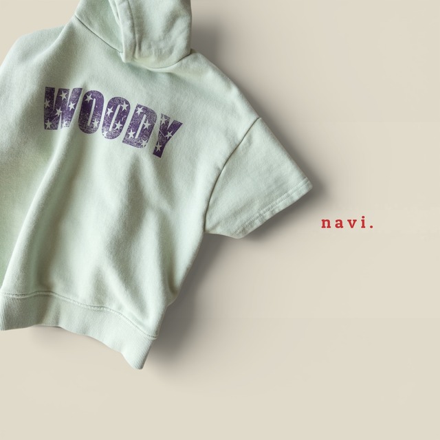 《送料無料》予約：ウッディフーディ半袖【navi】※ジュニアサイズ