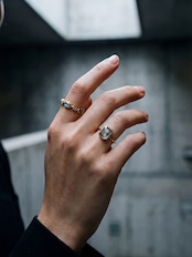 S925 MULTI SHAPE LABRADORITE ETERNITY RING