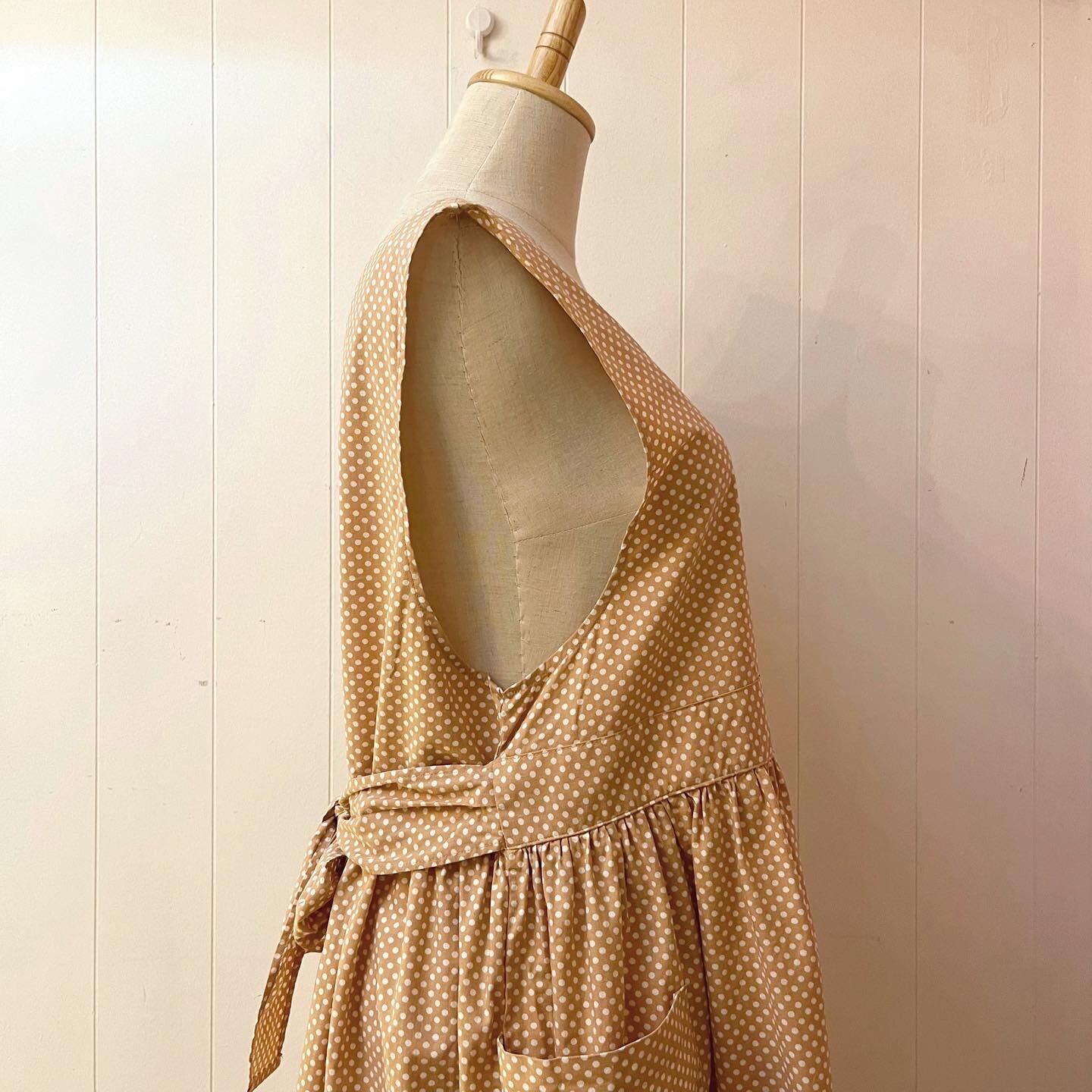 orange dot apron one-piece