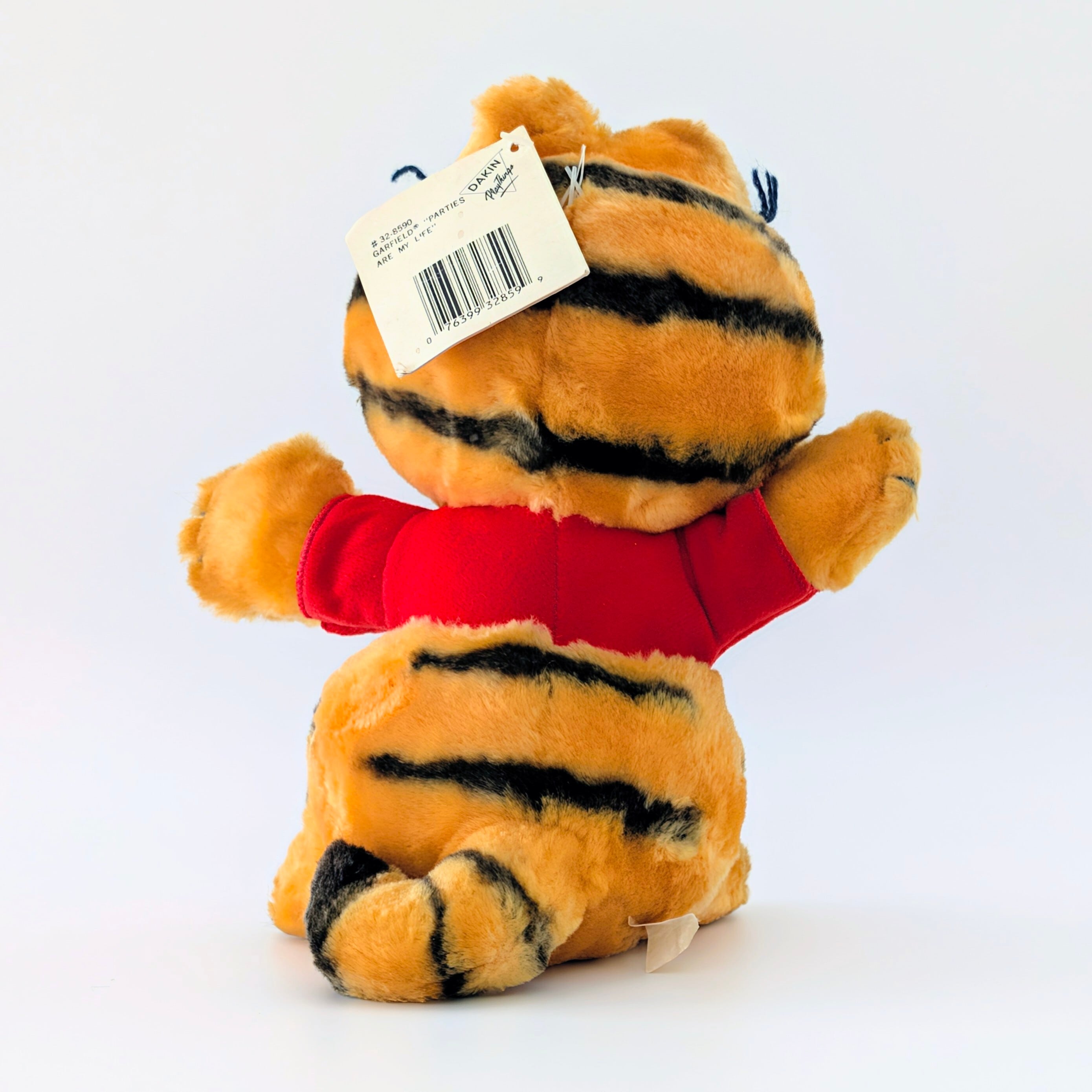 ☆ VINTAGE 1988 ☆【 Garfield ( ガーフィールド ) 】『 Garfield HAPPY HOLIDAYS Parties are my life!（パーティーは俺の人生！）』ガーフィールド10周年記念限定 / ぬいぐるみ / プラッシュ / plush / 1980年代年製 〚アメリカン雑貨 アメトイ〛