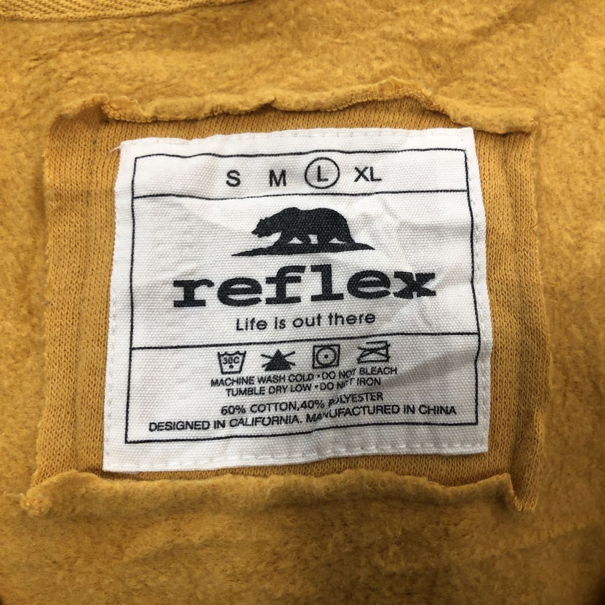 reflex ジップアップパーカー Lサイズ リフレックス イエロー 古着卸