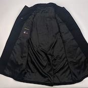 カシミヤ100% Duke Madison デュークマディソン 比翼 ステンカラーコート L/ブラック メンズ