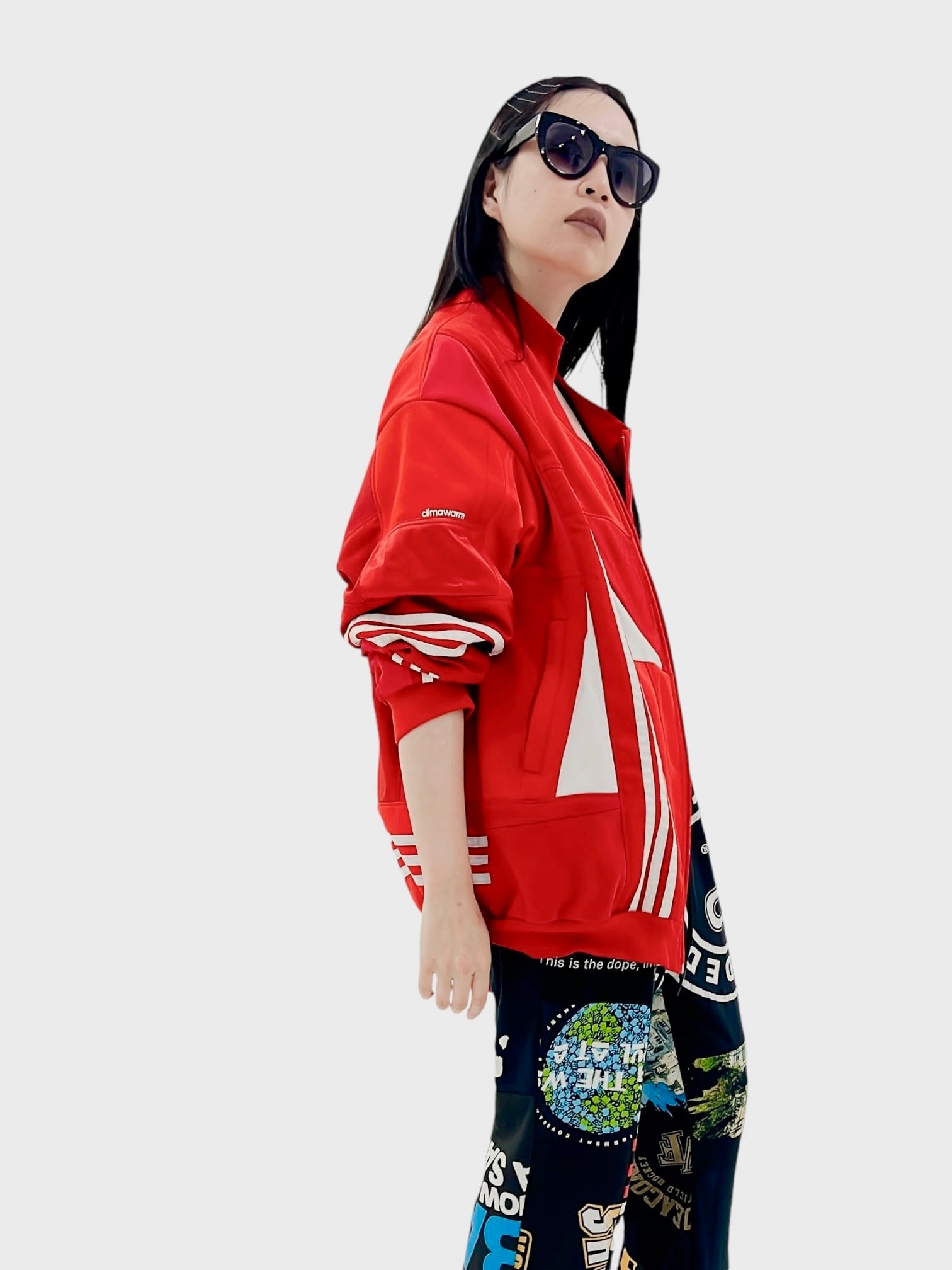 KOH ISHIGURO Upcycled Crazy Patchwork Track Jaket -RED- Woman