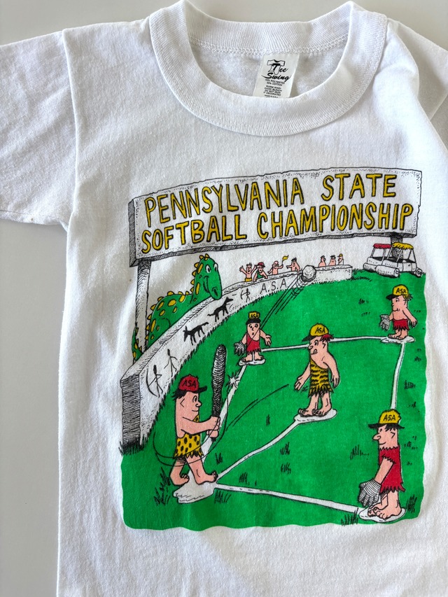 【3-4T相当・vintage】USA製　SOFTBALL tee