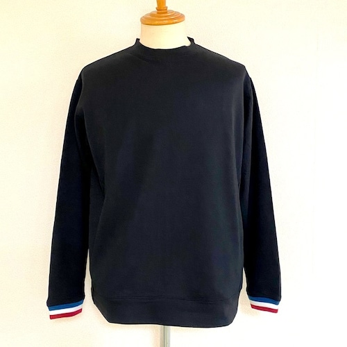 Switch Color Rib Sweat Shirts　Black