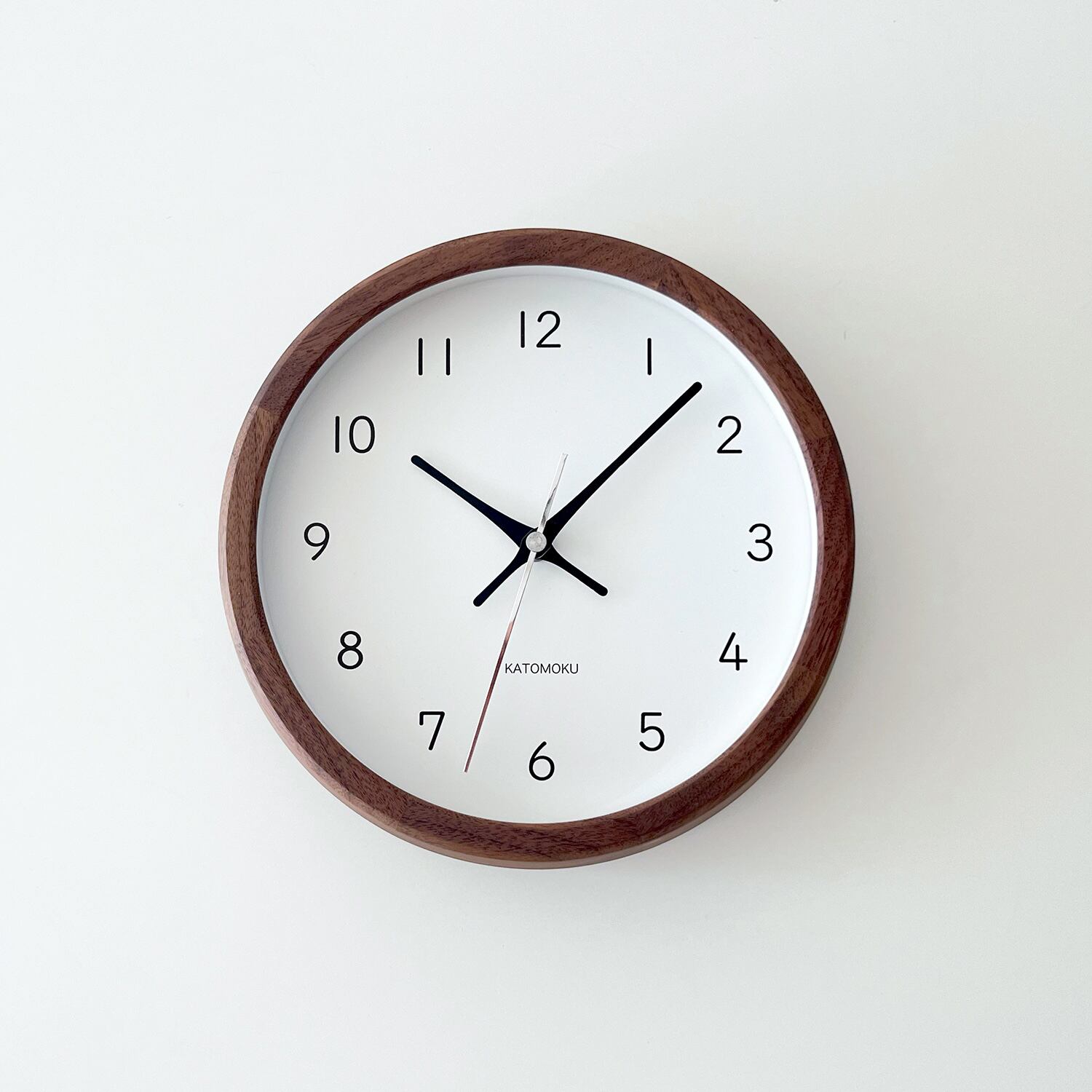 KATOMOKU muku clock 13 ウォールナット km-130WA 掛け時計 小さい