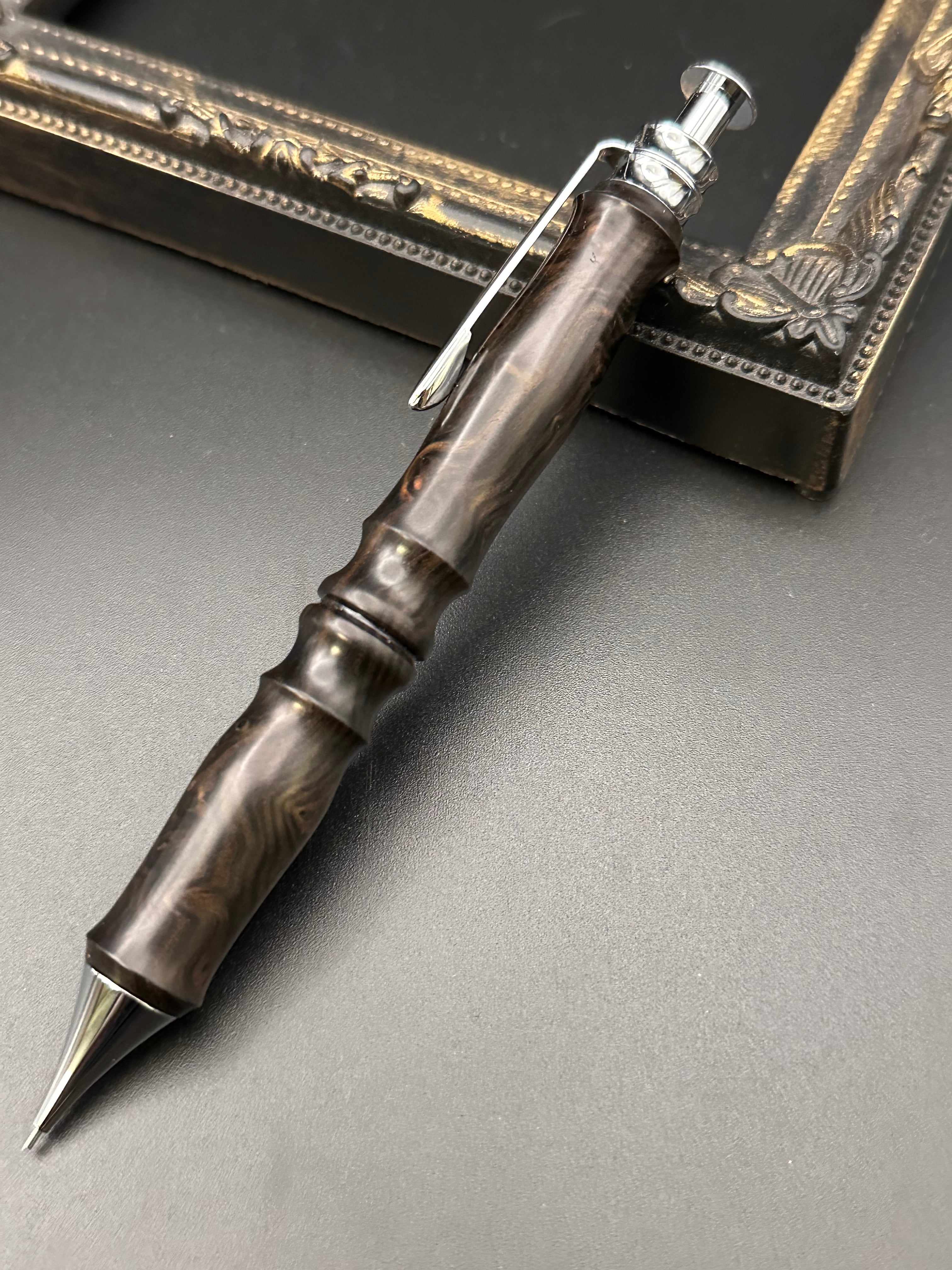 黒檀瘤 木軸サンピューラ/オリジナル金具シャープペンシル | Flamberg