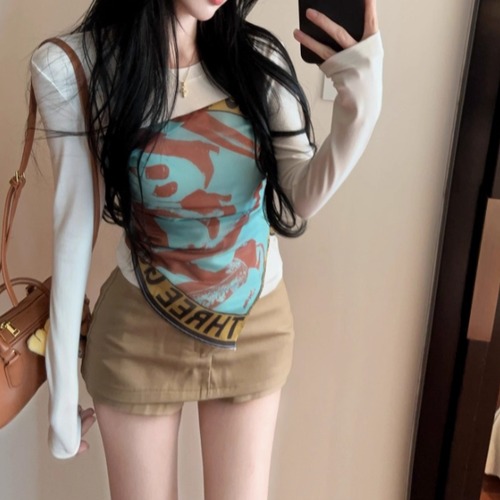 マーブルキャミコンビトップス ・12589