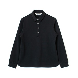 吸水速乾・イージーケア　long sleeve ladies polo shirt　black　Ba24-032