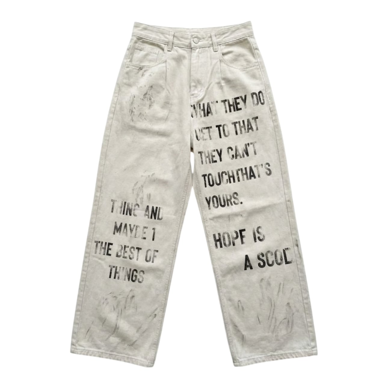 Letter dirty denim pants 0013