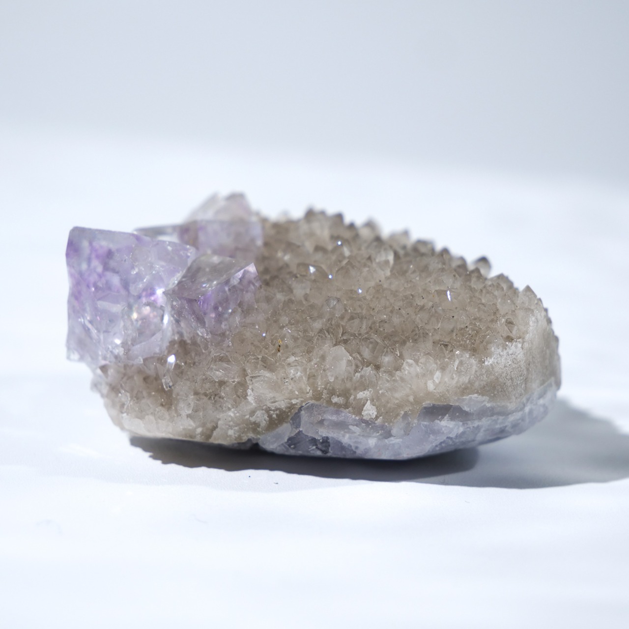 シャンファーリン産 フローライト スモーキークォーツ 共生 / 原石 標本【E_3】