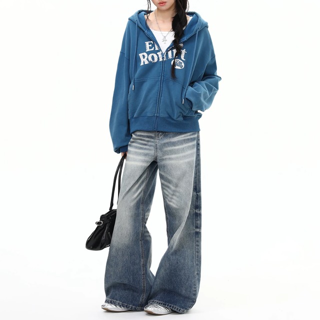 vintage logo color zip-up hoodie　ヴィンテージロゴカラージップパーカー　J2152