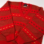 美品 santa fe サンタフェ デザイン ウールニットセーター サイズ 40/3 /レッド