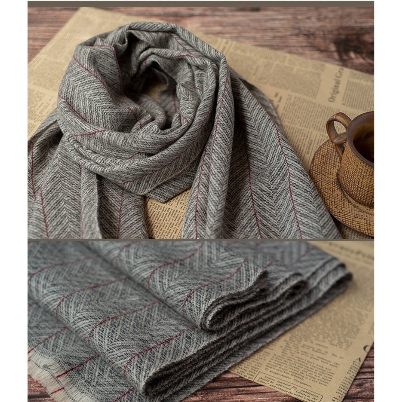 ウールロングスカーフ 2color W10294