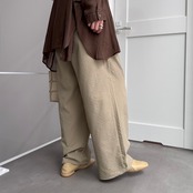 ポコポコチェックドロストPT/ベージュ