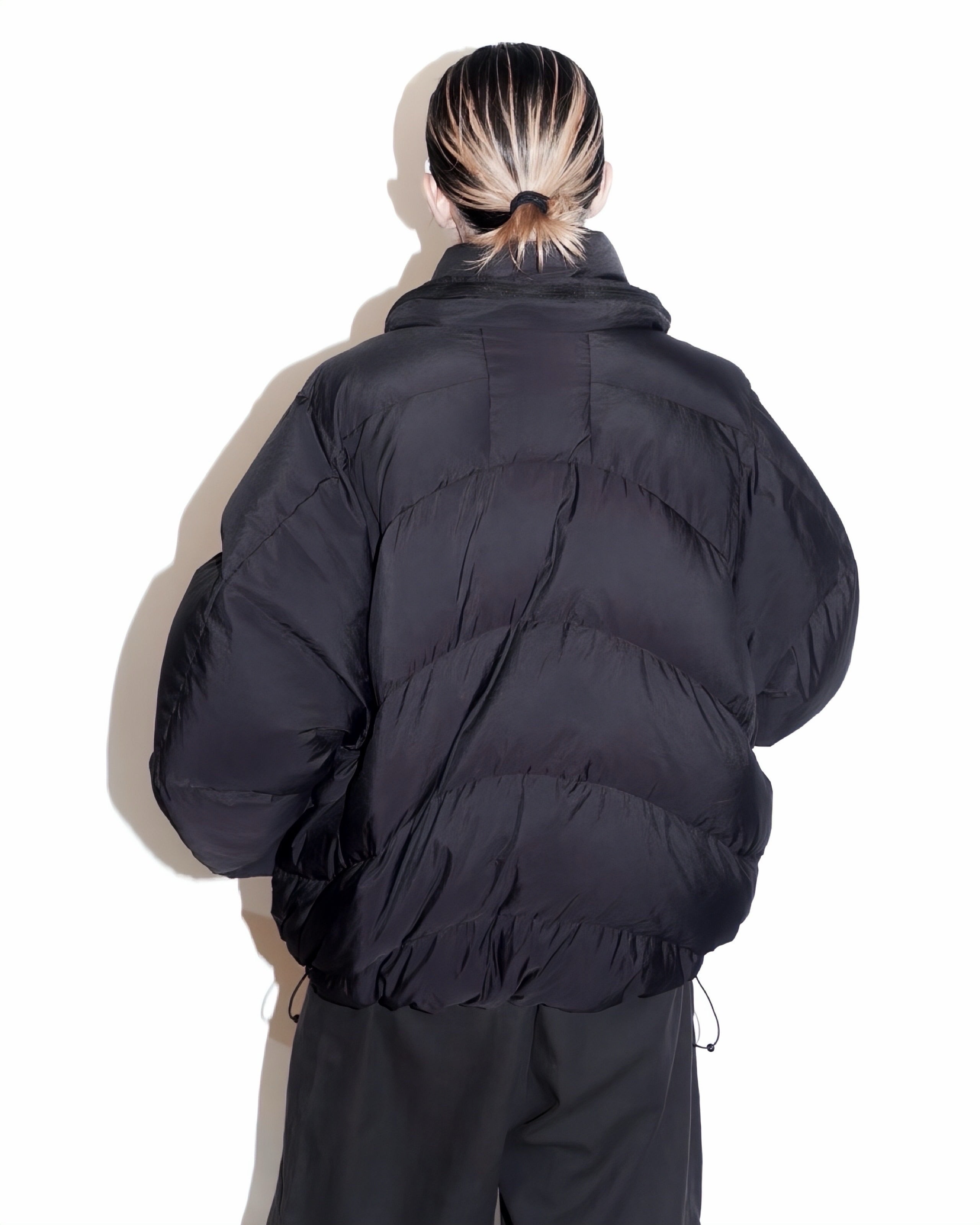 美品 24ss COOTIE ラペルジャケット ブラック L ワイドシルエット COOTIE / 3D Jacquard Knit L/S Crew -Black-