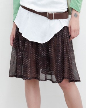 2000s Dries Van Noten - abstract dot sheer chiffon midi skirt