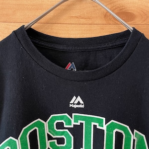 【majestic】NBA ボストン・セルティックス Tシャツ アーチロゴ BOSTON CELTICS バスケットボール Lサイズ US古着