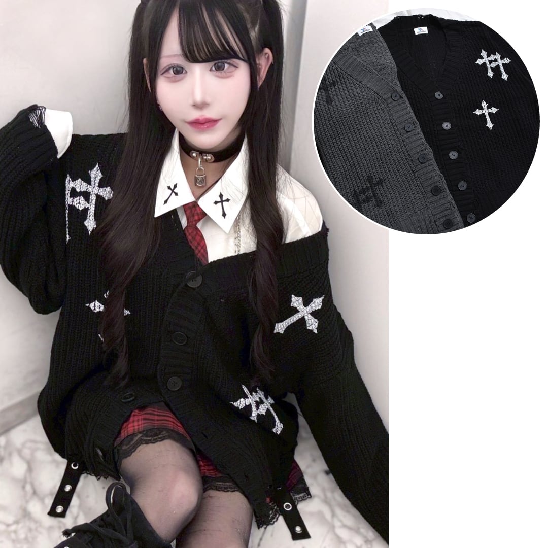 2/18 完売GREY再入荷！】新作☆クロスニットカーディガン