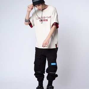 SALE 送料無料【HIPANDA ハイパンダ】メンズ 忍者 ビッグサイズ Tシャツ MEN'S NINJA  BIG SIZE SHORT SLEEVED T-SHIRT / BEIGE・WINE RED・BLACK