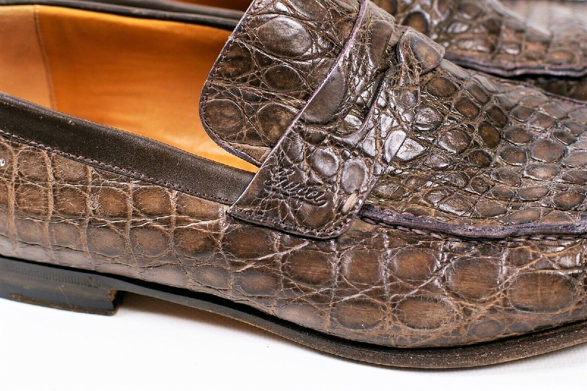 GUCCI クロコダイルレザー ローファー　ブラウン　38サイズ GUCCI クロコダイルレザー ローファー ブラウン 38サイズ