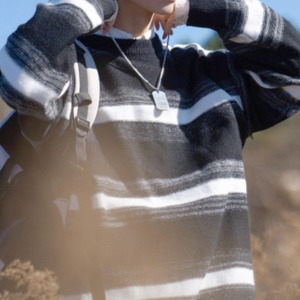 ルーズレトロボーダーニット　1047