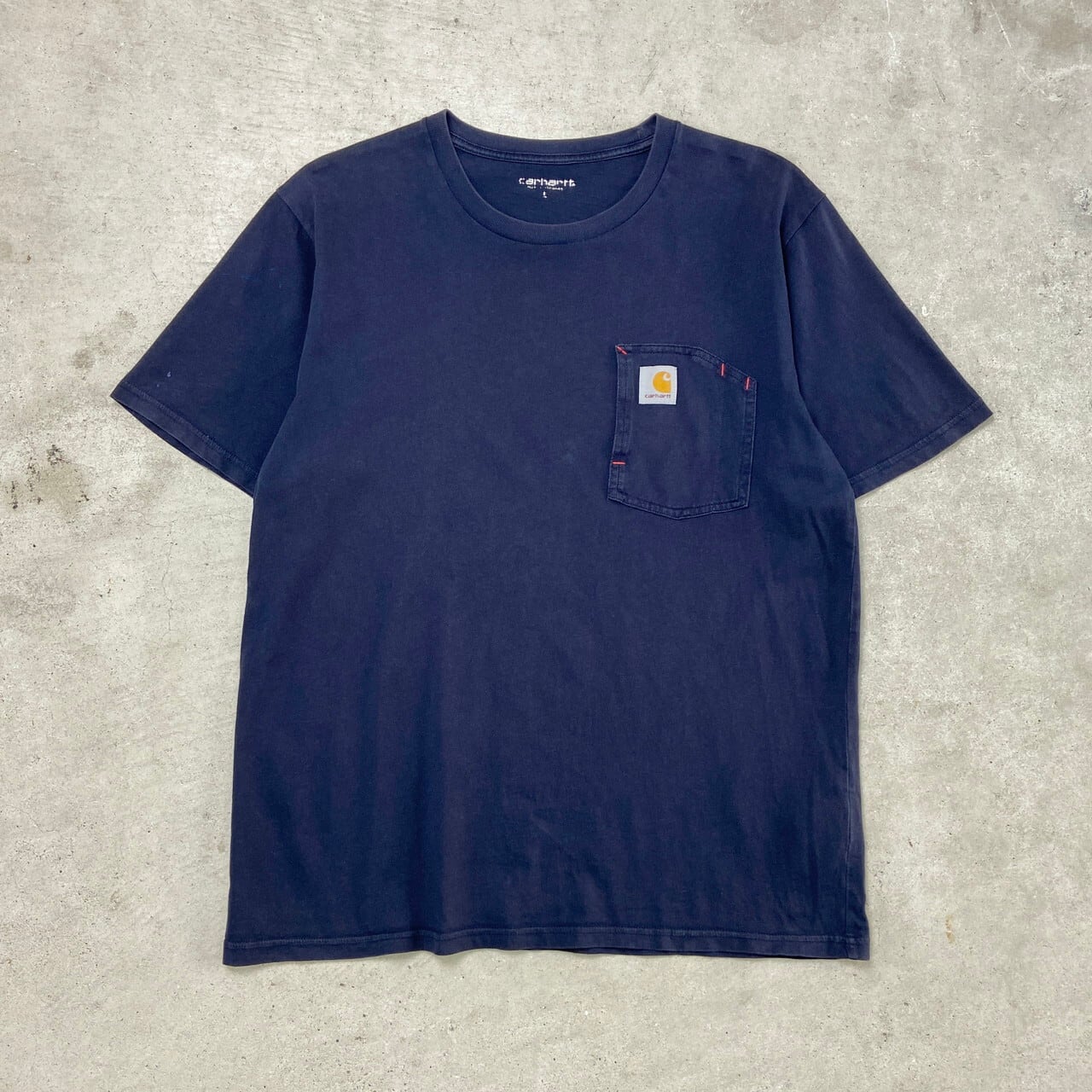Carhartt カーハート ポケットTシャツ ポケT メンズL 古着 紺色【T