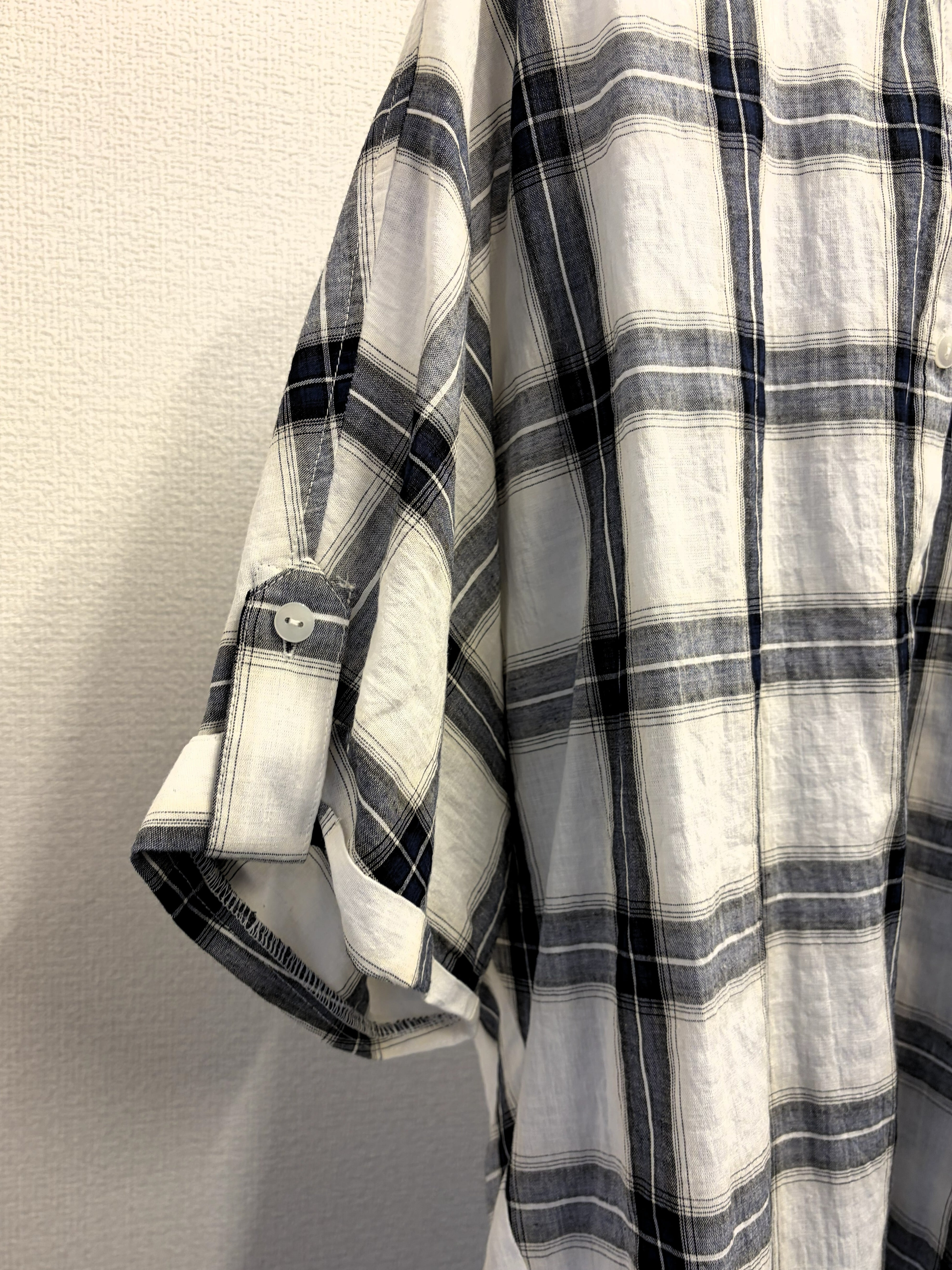 ○○○9286】先染めチェックドルマン2wayシャツ (8813-63043) | 9286