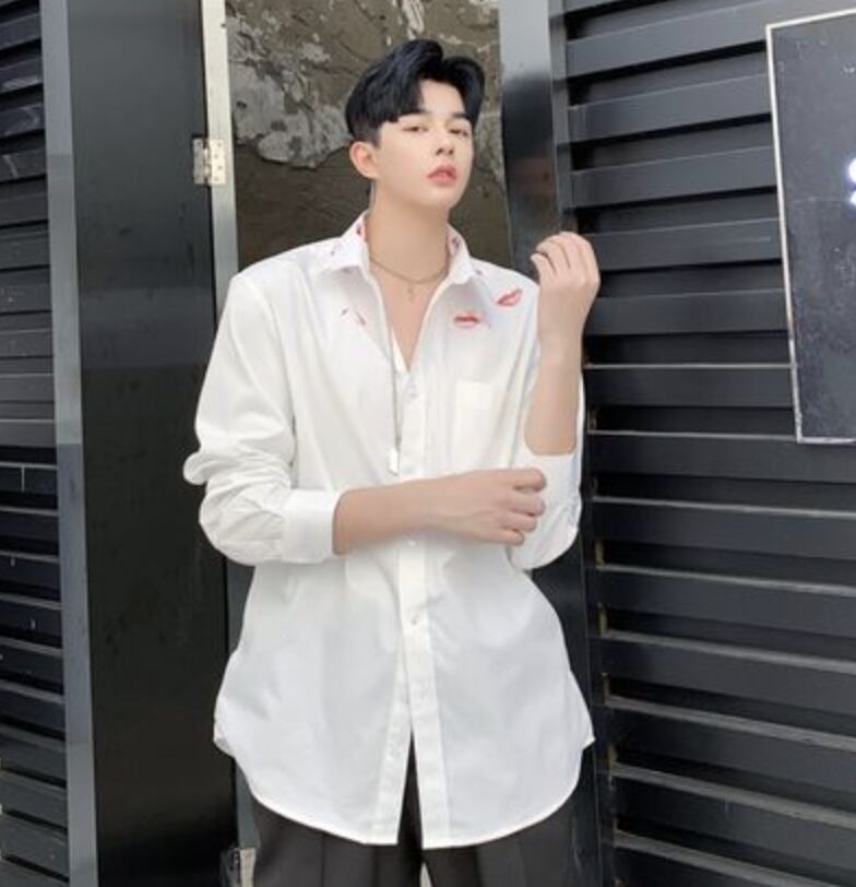 トレンド カジュアル プリント シャツ キスマーク シンプル 原宿 | Les