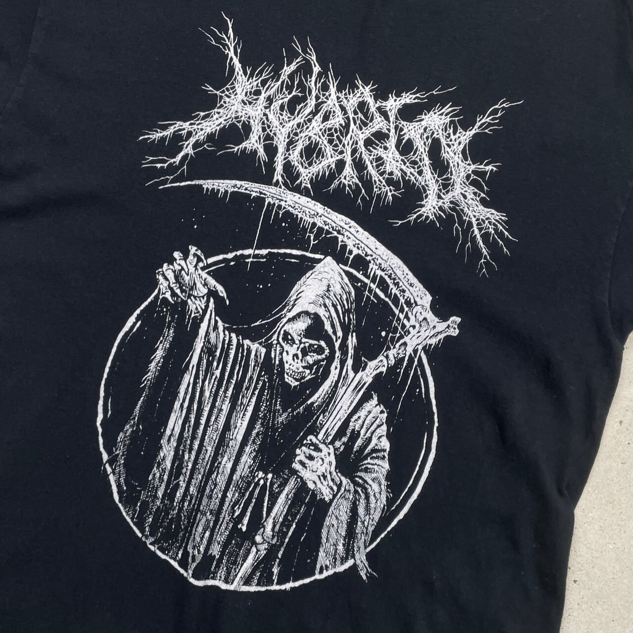 BEDROCK スカルプリント 長袖Tシャツ ブラック atb-51.jpg