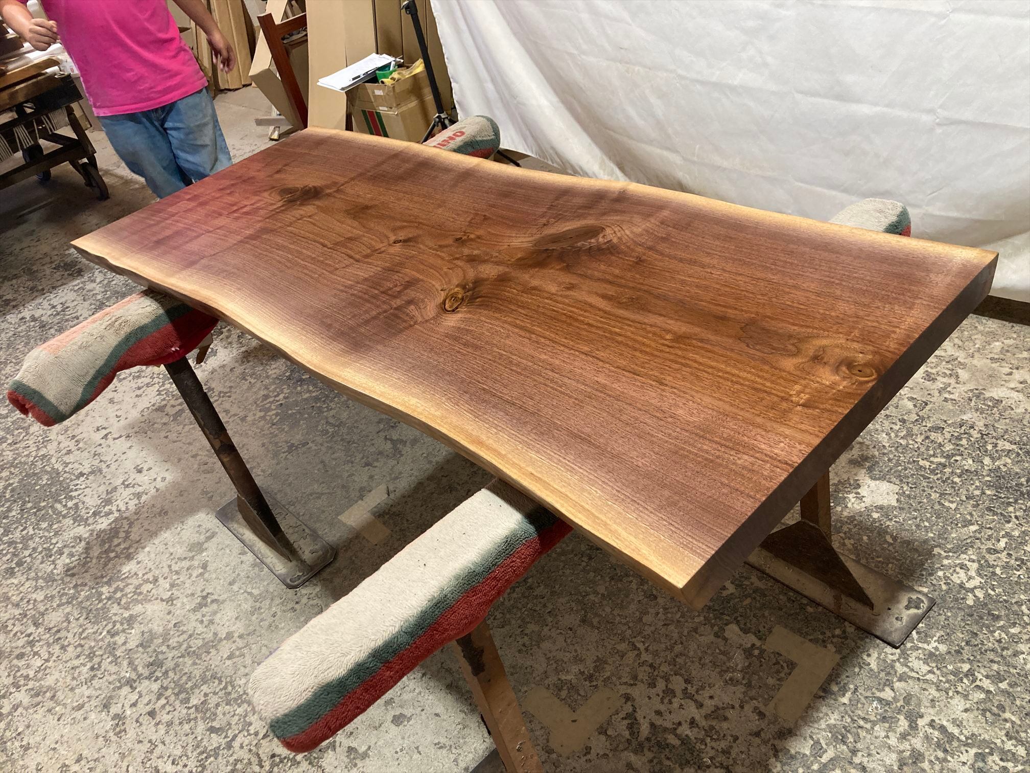 ブラックウォールナット9059 一枚板無垢 乾燥材 1650x620-630x54mm