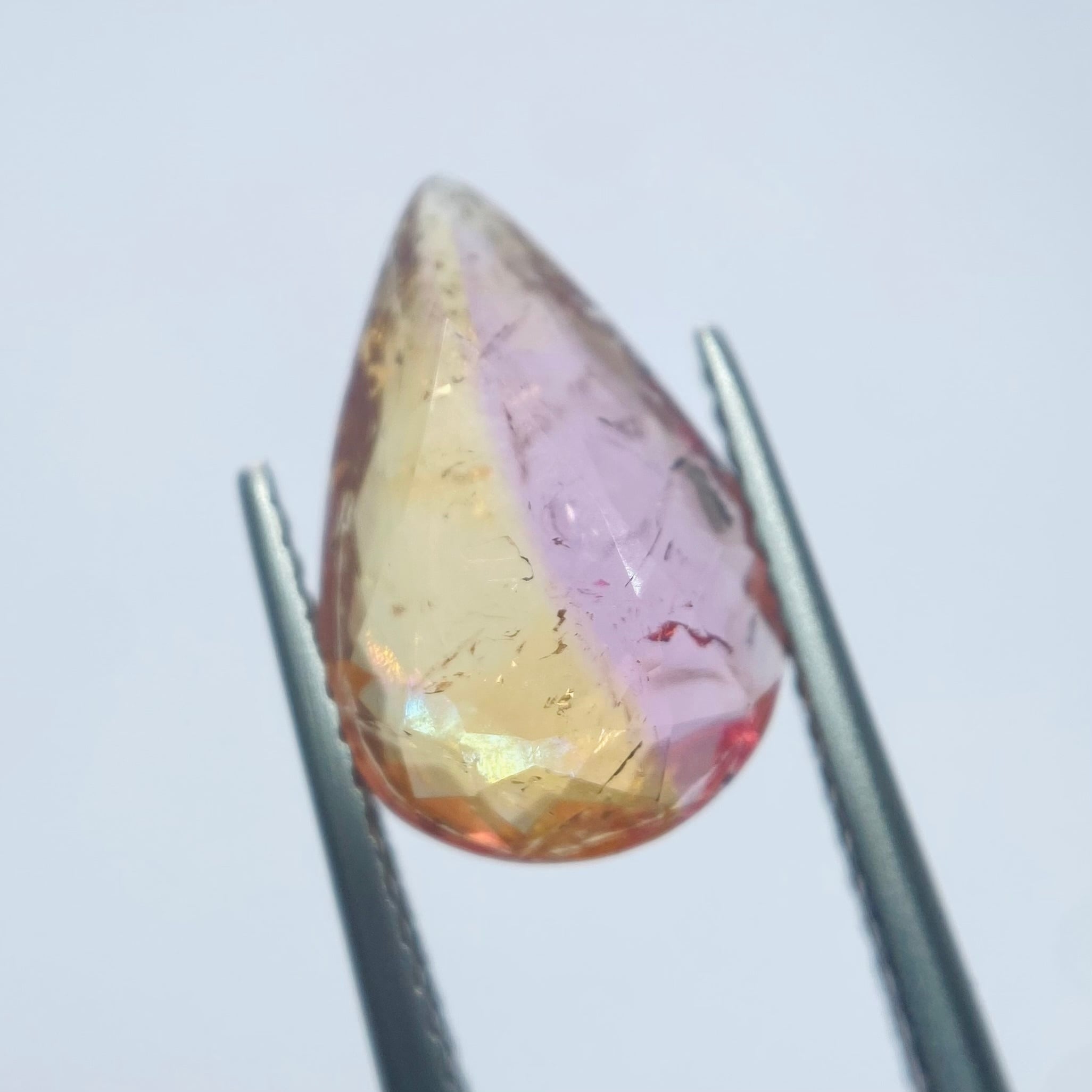 超レア 夕日のようなナチュラルインペリアル系バイカラートパーズ