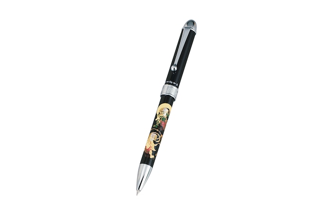 36-2006 漆芸国産プラチナ製高級多機能ボールペン 風神雷神 Lacquer Art Platinum Ballpoint Pen w FUJIN & RAIJIN