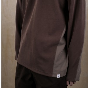 コントラストカラーワッフルロングTシャツ　0812