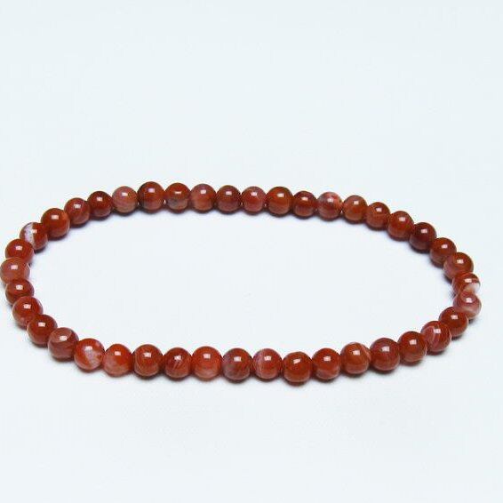 ナンホーンアゲート ブレスレット 5mm 南紅瑪瑙 ブレス 一点物 メール便可 [M便 1/10] 111-42197