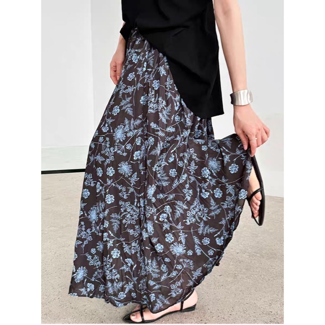 フラワープリントスカート　0041