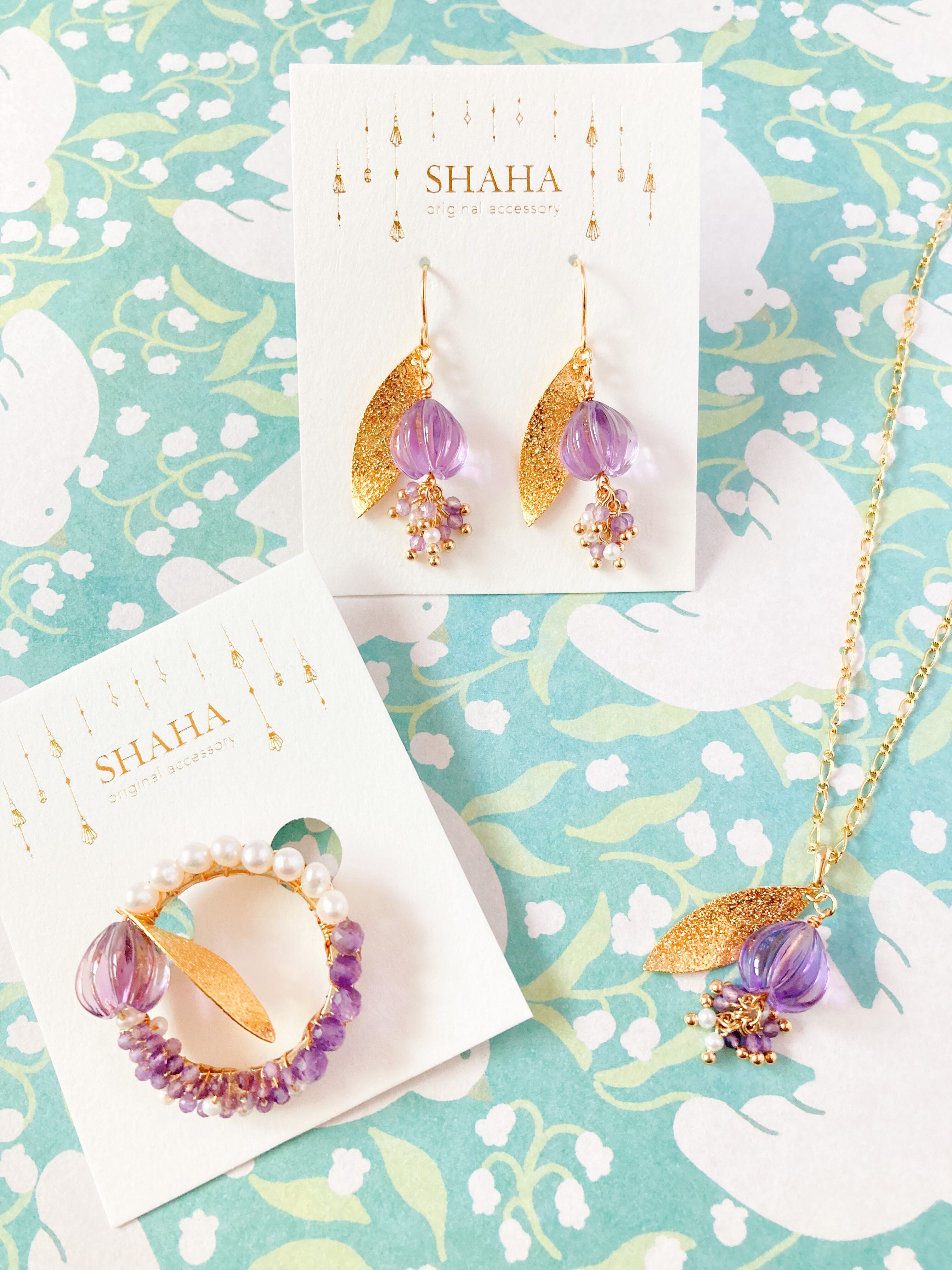 ブルーベル 片耳ピアス/イヤリング すずらんに似た紫のお花
